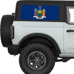 NEW YORK STATE FLAG QUARTER WINDOW DECAL FITS 2021+ FORD BRONCO 2 DOOR HARD TOP