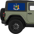 NEW YORK STATE FLAG QUARTER WINDOW DECAL FITS 2011-2018 JEEP WRANGLER 2 DOOR HARD TOP JK