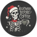 NIGHTMARE BEFORE COFFEE PEARL  WHITE CARBON FIBER TIRE COVER