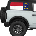 NORTH CAROLINA STATE FLAG QUARTER WINDOW DECAL FITS 2021+ FORD BRONCO 2 DOOR HARD TOP