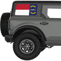 NORTH CAROLINA STATE FLAG QUARTER WINDOW DECAL FITS 2021+ FORD BRONCO 4 DOOR HARD TOP