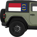 NORTH CAROLINA STATE FLAG QUARTER WINDOW DECAL FITS 2011-2018 JEEP WRANGLER 2 DOOR HARD TOP JK