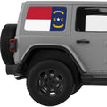 NORTH CAROLINA STATE FLAG QUARTER WINDOW DECAL FITS 2011-2018 JEEP WRANGLER 4 DOOR HARD TOP JKU