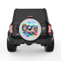 NORTH CAROLINA SILVER CARBON FIBER TIRE COVER