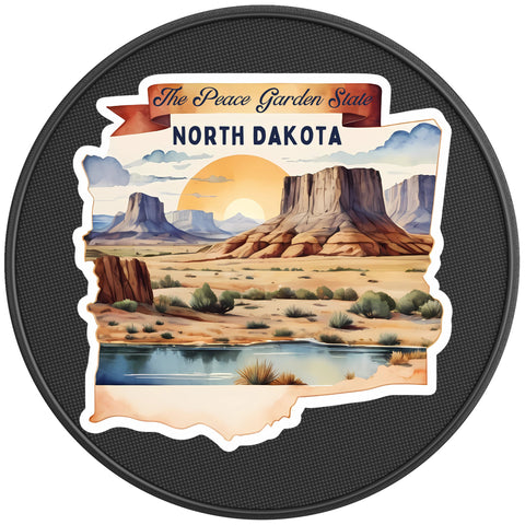 NORTH DAKOTA BLACK CARBON FIBER TIRE COVER