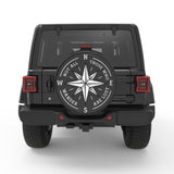 NOT ALL THOSE WHO WANDER ARE LOST COMPASS PEARL  WHITE CARBON FIBER TIRE COVER