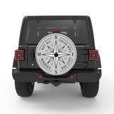 NOT ALL THOSE WHO WANDER ARE LOST COMPASS WHITE TIRE COVER