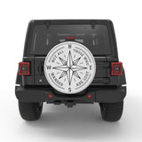 NOT ALL THOSE WHO WANDER ARE LOST COMPASS BLACK TIRE COVER