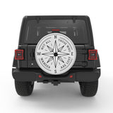 NOT ALL THOSE WHO WANDER ARE LOST COMPASS SILVER CARBON FIBER TIRE COVER