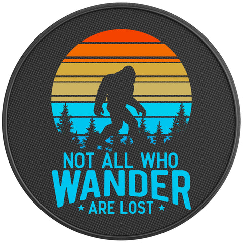 NOT ALL WHO WONDER ARE LOST SASQUATCH PEARL  WHITE CARBON FIBER TIRE COVER