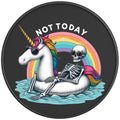 NOT TODAY UNICORN SKELETON PEARL  WHITE CARBON FIBER TIRE COVER
