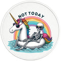 NOT TODAY UNICORN SKELETON PEARL  WHITE CARBON FIBER TIRE COVER