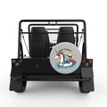 NOT TODAY UNICORN SKELETON SILVER CARBON FIBER TIRE COVER FOR MOKE