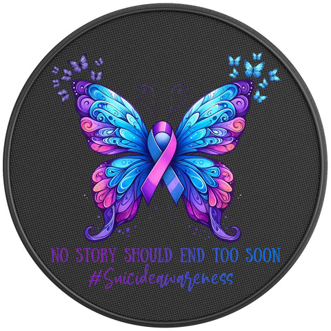 No Story Should End Too Soon PEARL  WHITE CARBON FIBER TIRE COVER