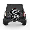 NATURE YING YANG SILVER CARBON FIBER TIRE COVER