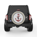 NAVY ANCHOR SILVER CARBON FIBER TIRE COVER