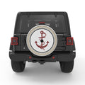 NAVY ANCHOR SILVER CARBON FIBER TIRE COVER