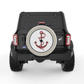 NAVY ANCHOR PEARL  WHITE CARBON FIBER TIRE COVER