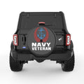 NAVY VETERAN ANCHOR BLACK CARBON FIBER TIRE COVER