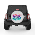 NEON BEACH PLEASE SILVER CARBON FIBER TIRE COVER