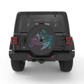 NEON FLOWER TURTLE BLACK CARBON FIBER TIRE COVER