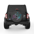 NEON FLOWER TURTLE BLACK TIRE COVER