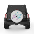 NEON FLOWER TURTLE SILVER CARBON FIBER TIRE COVER