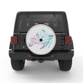 NEON FLOWER TURTLE SILVER CARBON FIBER TIRE COVER