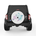 NEON FLOWER TURTLE PEARL  WHITE CARBON FIBER TIRE COVER