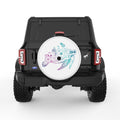 NEON FLOWER TURTLE WHITE TIRE COVER