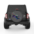 NEON SEA TURTLE BLACK CARBON FIBER TIRE COVER