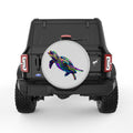 NEON SEA TURTLE SILVER CARBON FIBER TIRE COVER