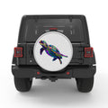 NEON SEA TURTLE BLACK TIRE COVER