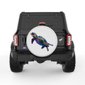 NEON SEA TURTLE PEARL  WHITE CARBON FIBER TIRE COVER