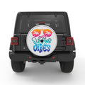 NEON SUMMER VIBES SILVER CARBON FIBER TIRE COVER