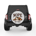 NOPE NOT TODAY FUNNY SLOTH SILVER CARBON FIBER TIRE COVER