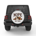 NOPE NOT TODAY FUNNY SLOTH SILVER CARBON FIBER TIRE COVER
