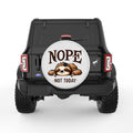 NOPE NOT TODAY FUNNY SLOTH PEARL  WHITE CARBON FIBER TIRE COVER