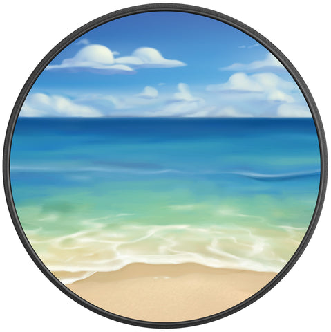 OCEAN SCENERY BLACK CARBON FIBER TIRE COVER