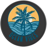 OCEAN VIBES BLACK CARBON FIBER TIRE COVER