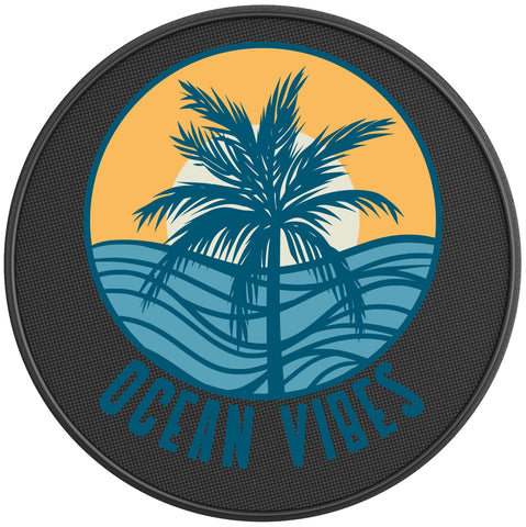 OCEAN VIBES BLACK CARBON FIBER TIRE COVER