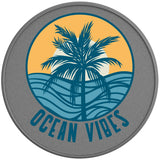OCEAN VIBES SILVER CARBON FIBER TIRE COVER