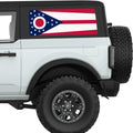 OHIO STATE FLAG QUARTER WINDOW DECAL FITS 2021+ FORD BRONCO 2 DOOR HARD TOP