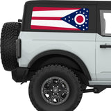 OHIO STATE FLAG QUARTER WINDOW DECAL FITS 2021+ FORD BRONCO 2 DOOR HARD TOP
