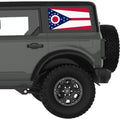 OHIO STATE FLAG QUARTER WINDOW DECAL FITS 2021+ FORD BRONCO 4 DOOR HARD TOP