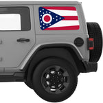 OHIO STATE FLAG QUARTER WINDOW DECAL FITS 2018+ JEEP WRANGLER 4 DOOR HARD TOP JLU