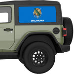 OKLAHOMA STATE FLAG QUARTER WINDOW DECAL FITS 2018+ JEEP WRANGLER 2 DOOR HARD TOP JL