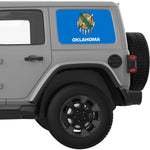 OKLAHOMA STATE FLAG QUARTER WINDOW DECAL FITS 2018+ JEEP WRANGLER 4 DOOR HARD TOP JLU