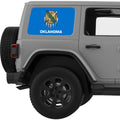 OKLAHOMA STATE FLAG QUARTER WINDOW DECAL FITS 2011-2018 JEEP WRANGLER 4 DOOR HARD TOP JKU
