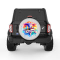 OKLAHOMA SILVER CARBON FIBER TIRE COVER